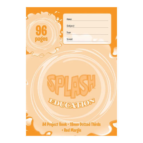 Splash Education Project Book A4 96 Page 18mm Dotted Thirds with Red Margin