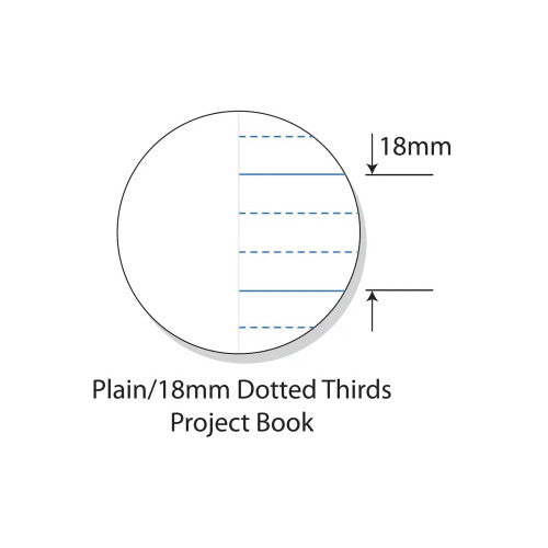 Splash Education Project Book A4 96 Page 18mm Dotted Thirds with Red Margin Pack of 10