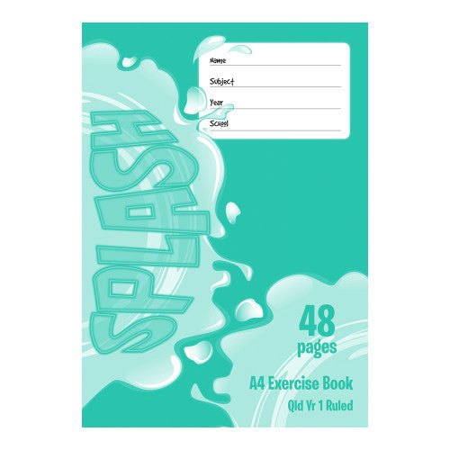 The Note Group Splash Exercise Book 48 Page A4 QLD Year 1 Ruled