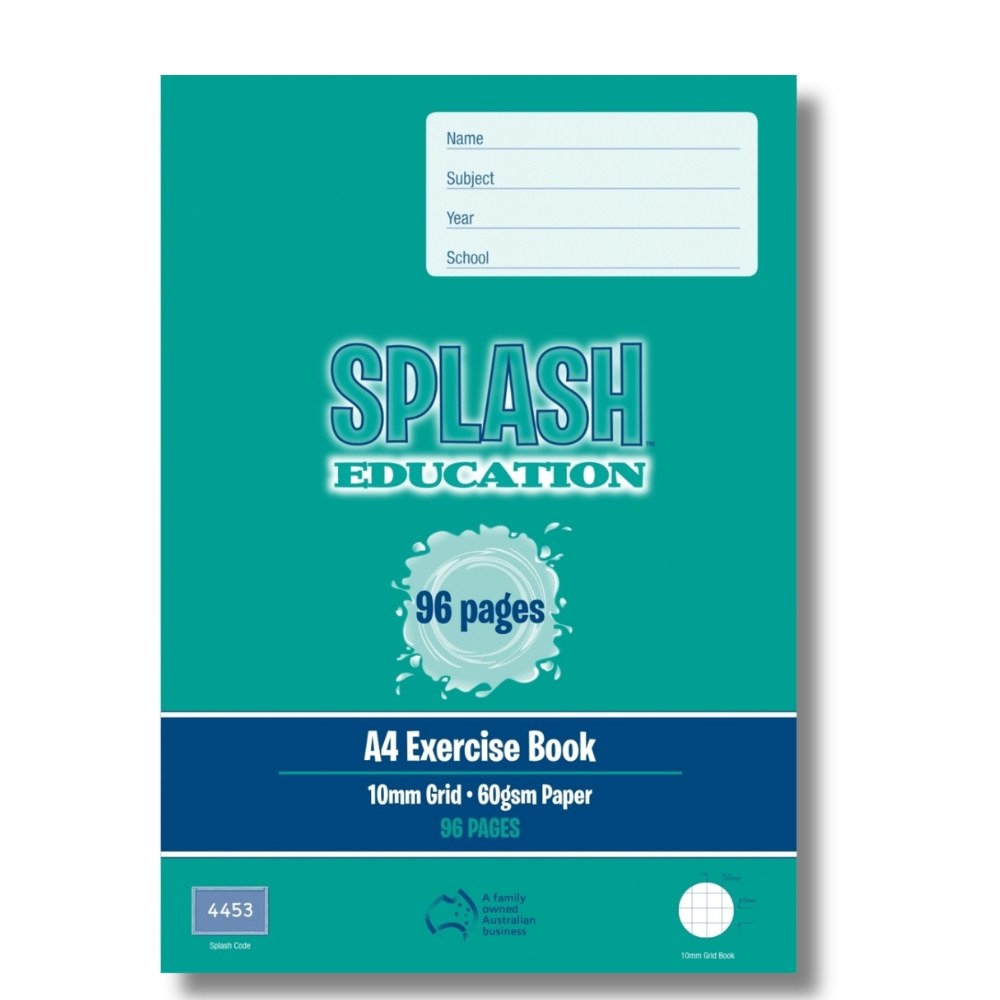 Splash Education A4 Grid Book 96 Page 10mm