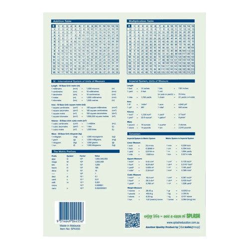 Splash Education Play Book 330 x 240mm 64 Page Plain Plus 10mm Solid Ruled with Red Margin Pack of 10