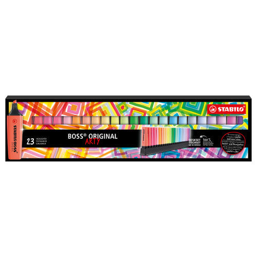 Stabilo Boss Original Highlighter Arty Desk Set of 23 Assorted Colours