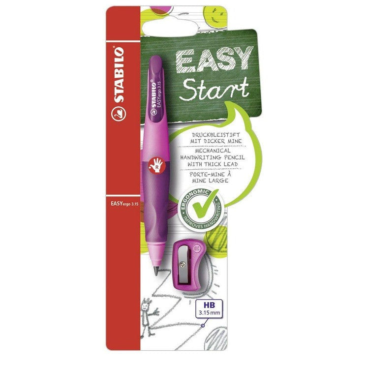 Stabilo EasyErgo 3.15 Right Hand Mechanical Pencil with Sharpener Pink