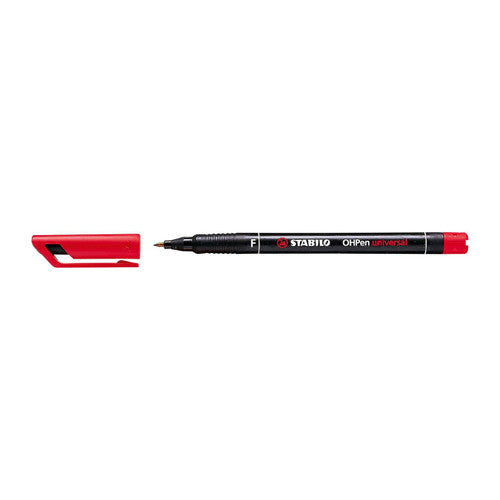 Stabilo OHPen Universal Permanent Overhead Projector Pen Fine 0.7mm Red Box of 10