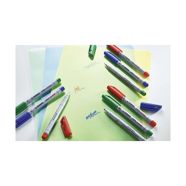 Stabilo OHPen Universal Soluble OHP Pen Fine 0.7mm Wallet of 4 Assorted Colours