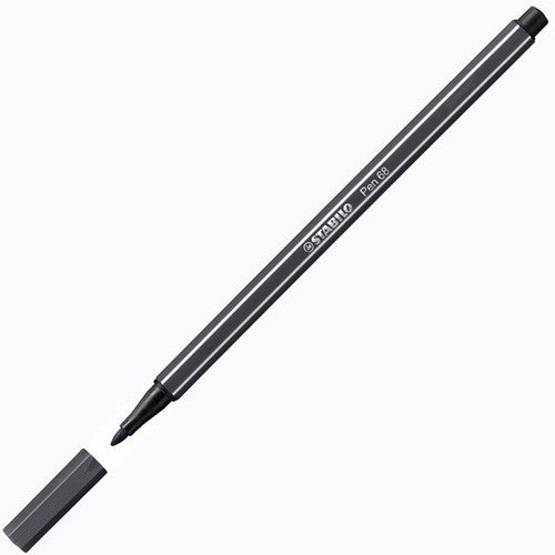 Stabilo Pen 68 Premium Fibre Tip Pen 1.0mm Deep Cold Grey Box of 10