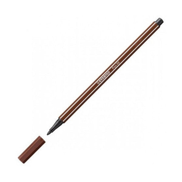 Stabilo Pen 68 Premium Fibre Tip Pen 1.0mm Brown Box of 10