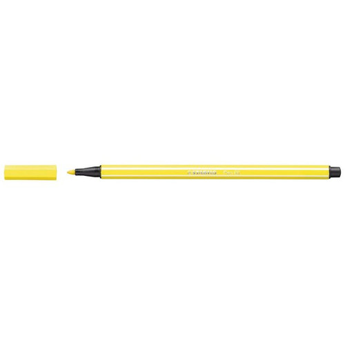 Stabilo Pen 68 Premium Fibre Tip Pen 1.0mm Lemon Yellow Box of 10