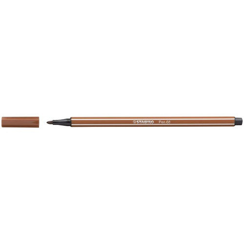 Stabilo Pen 68 Premium Fibre Tip Pen 1.0mm Sienna Box of 10