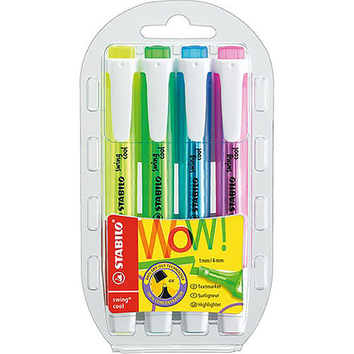 Stabilo Swing Cool Highlighter Wallet of 4 Assorted Colours