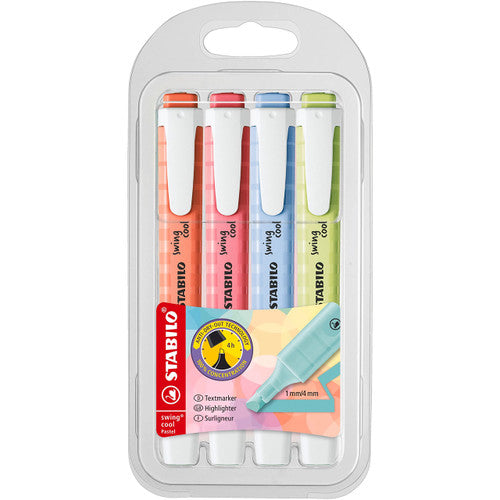 Stabilo Swing Cool Pastel Highlighter Assorted 5 x 4 Pack Wallets