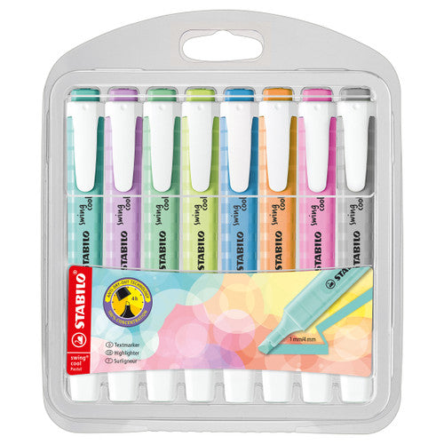 Stabilo Swing Cool Pastel Highlighters Assorted Wallet of 8