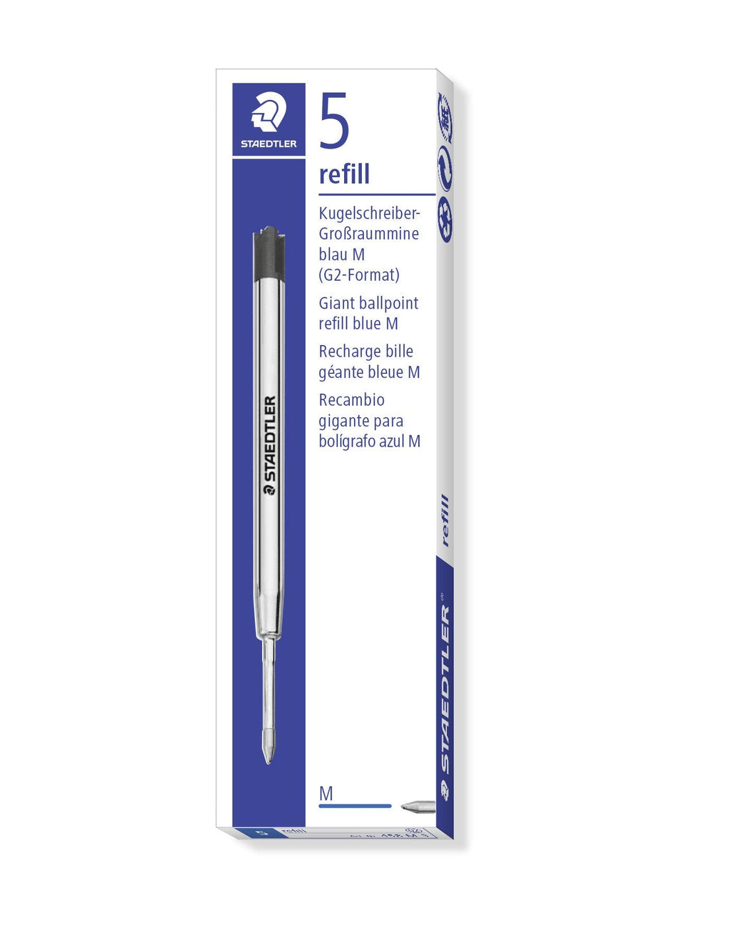 Staedtler Jumbo Ballpoint Pen Refills Medium 0.45mm Blue Pack 5 458 M-3