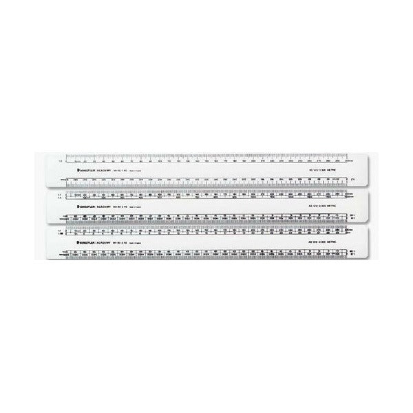 Staedtler Academy Oval Scale Ruler 300mm 2 Scale 961 80-2AS