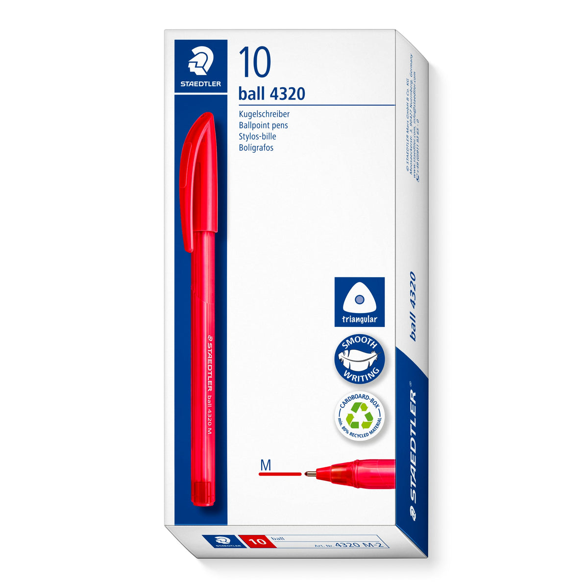 Staedtler Ball 4320 Triangular Ballpoint Pen Medium Purple Box 10 4320 M-6