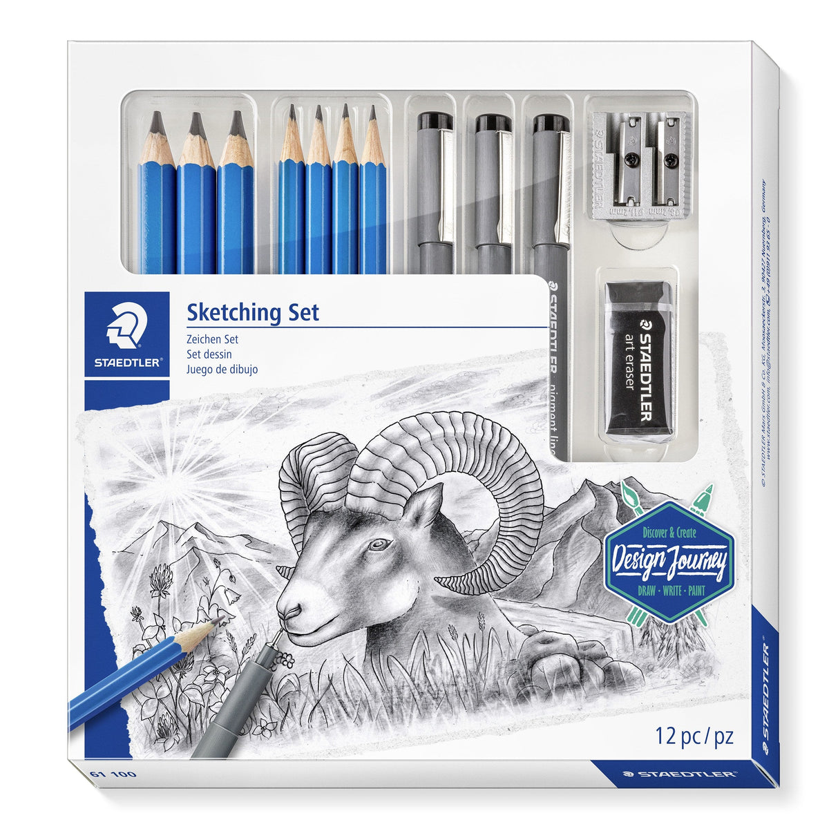 Staedtler Design Journey Lumograph Sketching Set 12 Piece 61 100