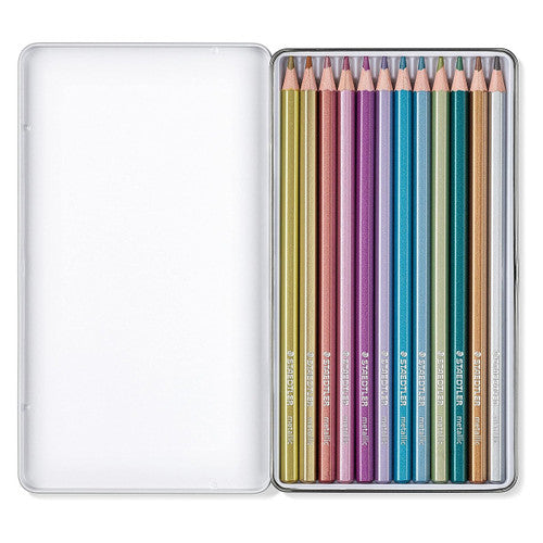 Staedtler Design Journey Metallic Coloured Pencils Tin 12 146M M12