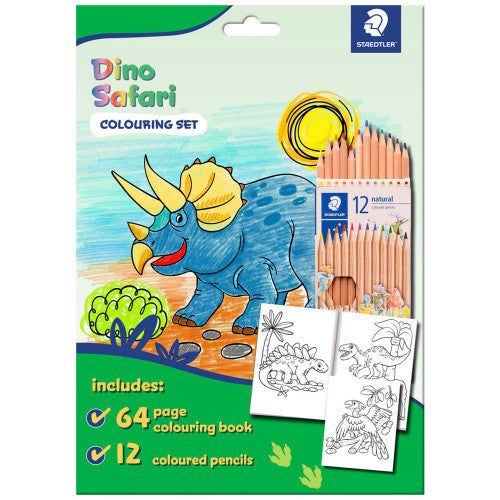 Staedtler Dino Safari Colouring Set Ages 3+ Book and 12 Pencils 143N SET1