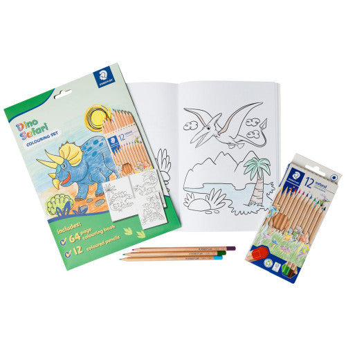 Staedtler Dino Safari Colouring Set Ages 3+ Book and 12 Pencils 143N SET1