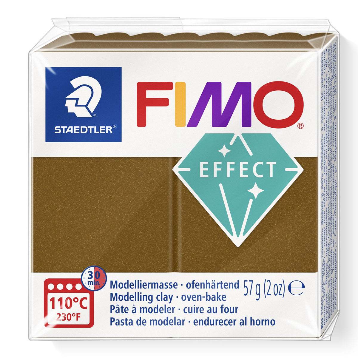 Fimo Effect Metallic Antique Bronze Standard Block 57g 8010-71