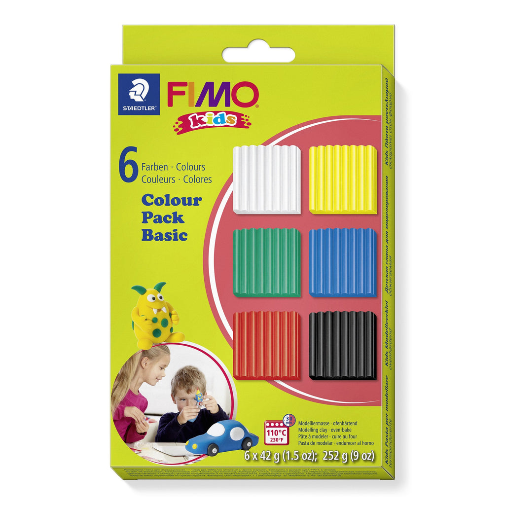 Fimo Kids Colour Pack Basic (White Yellow Red Blue Green Black)