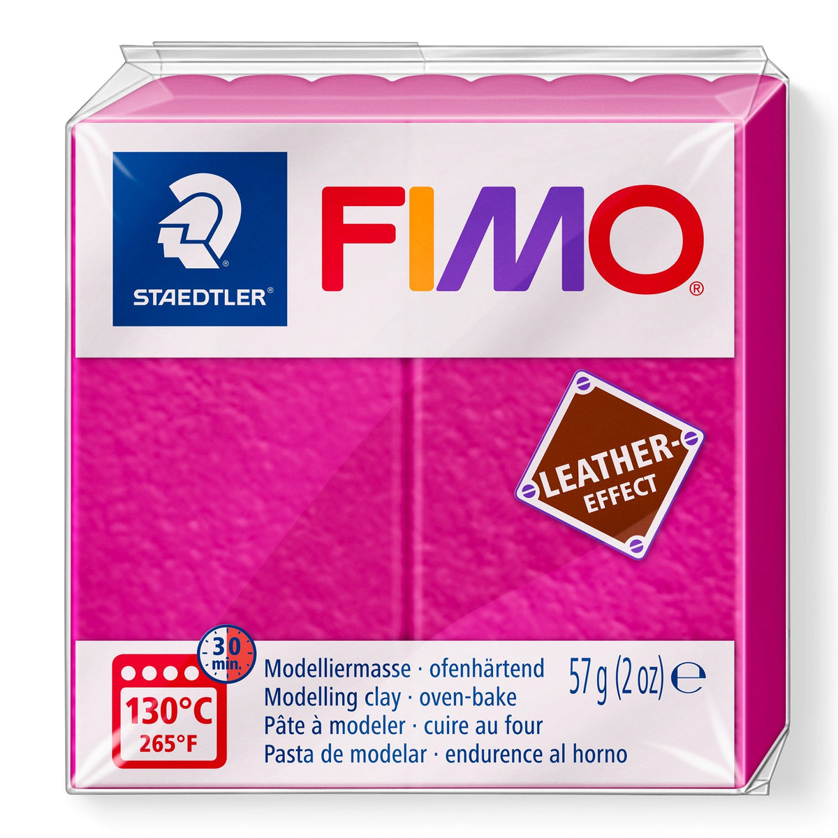 Fimo Leather-Effect Standard Block Berry 8010-229