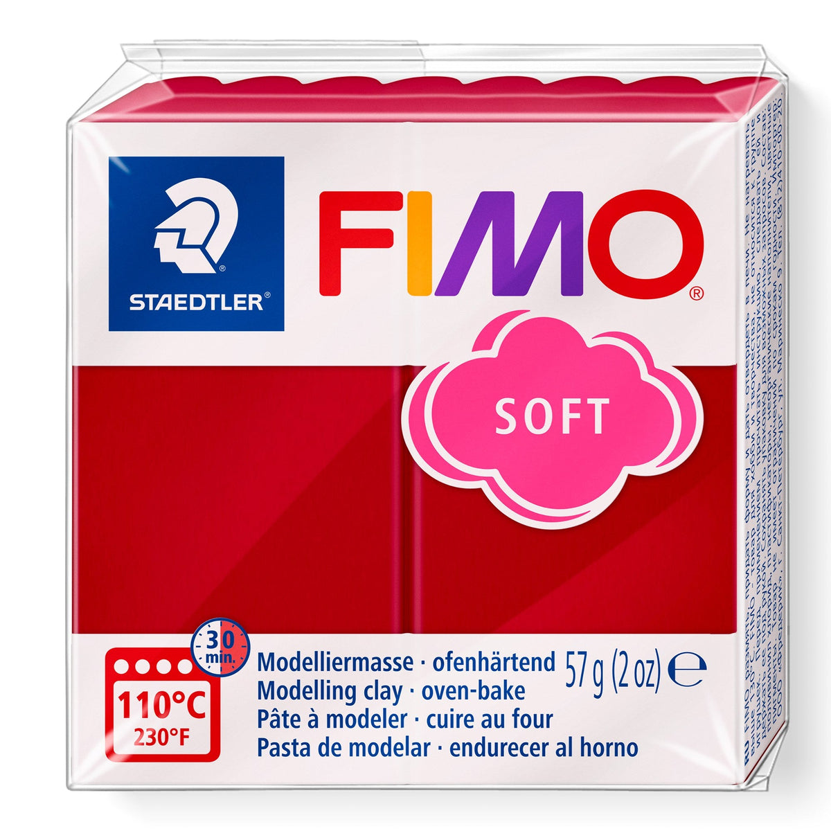 Fimo Soft Standard Block Cherry Red 8020-26