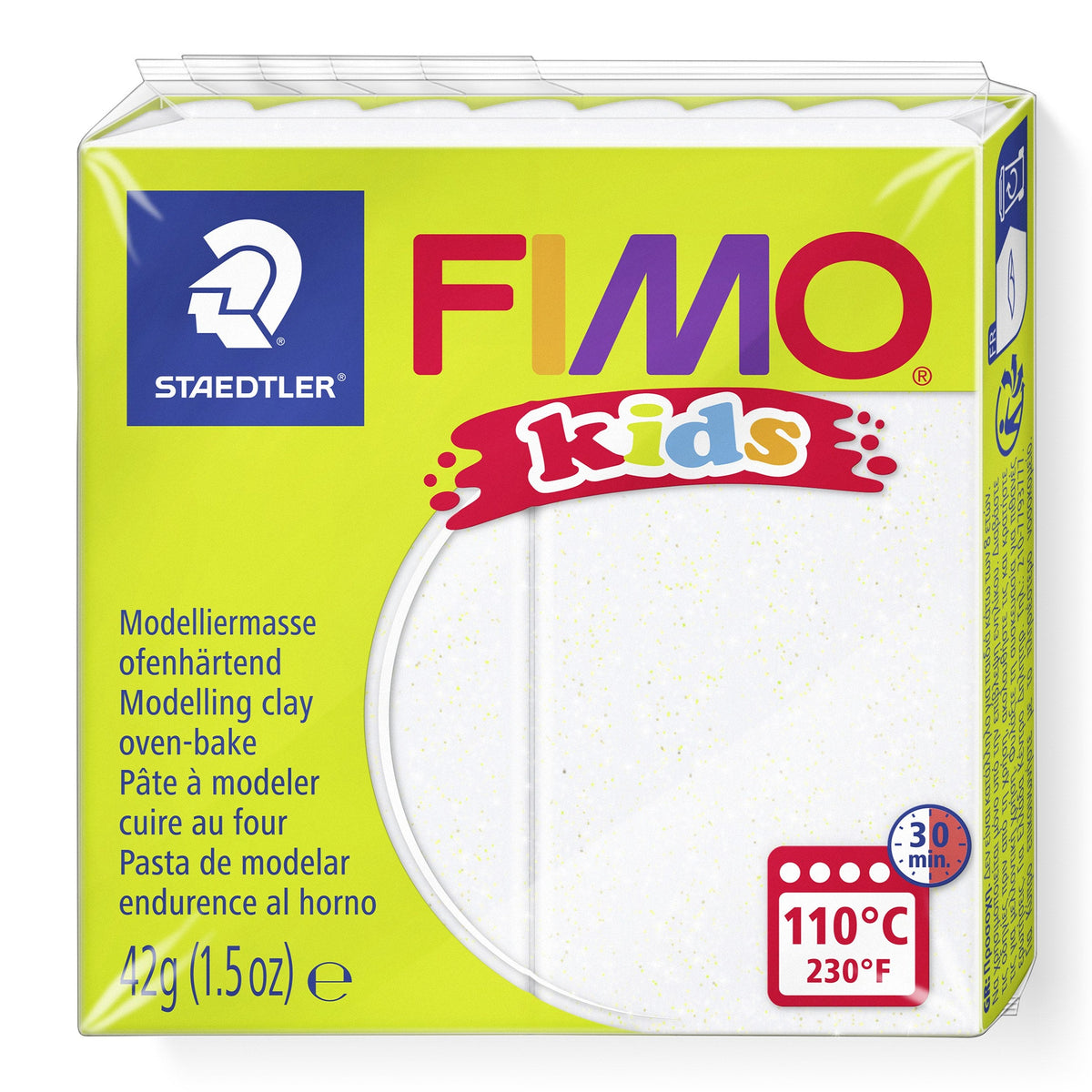 Fimo Kids Modelling Clay Glitter White 8030-052