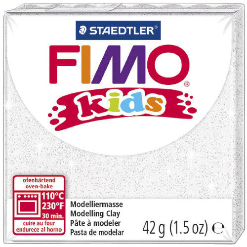 Fimo Kids Modelling Clay Glitter White 8030-052