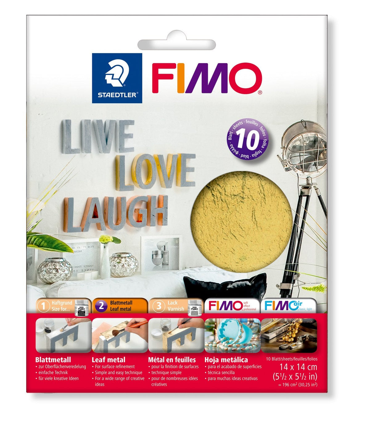 Fimo Leaf Metal Gold Pack 10 Sheets 8781-11