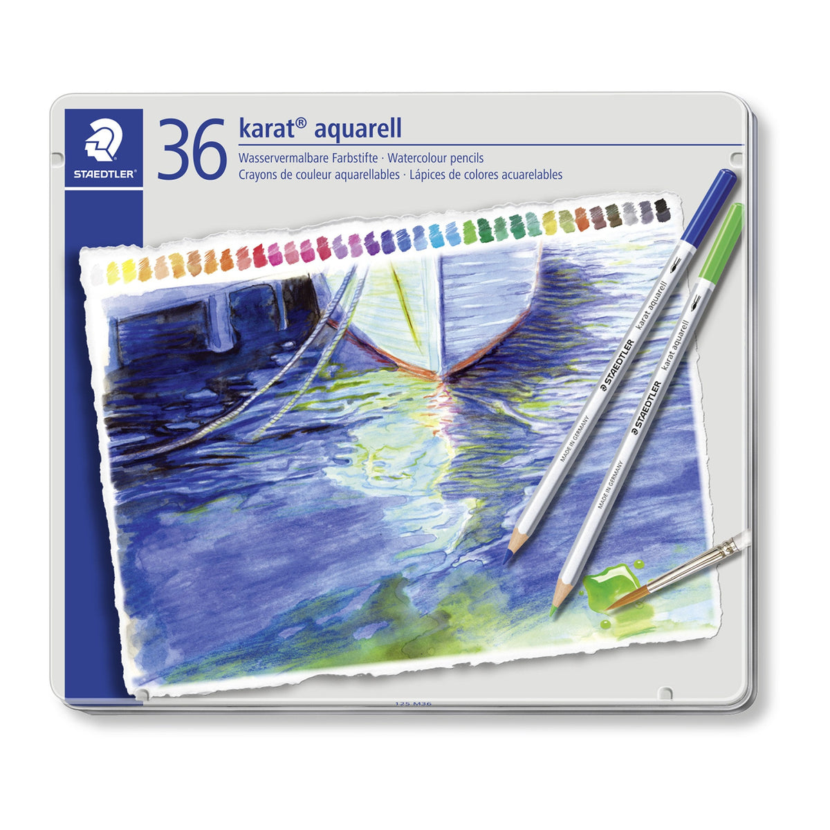Staedtler Karat Aquarell Watercolour Pencil Tin 36 Assorted 125 M36