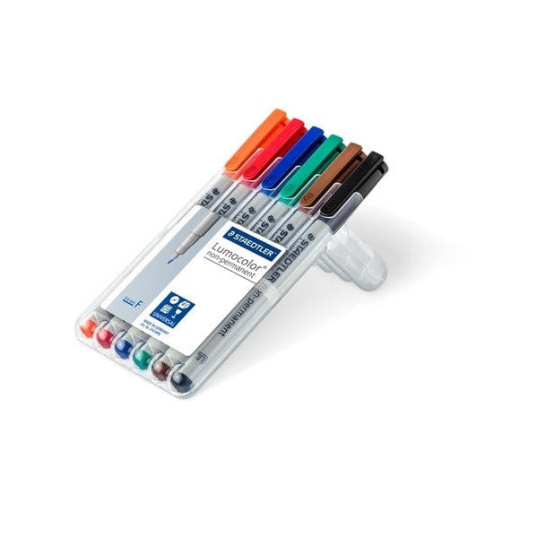 Staedtler Lumocolor Non-Permanent Fine Pen Assorted Wallet 6 316 WP6