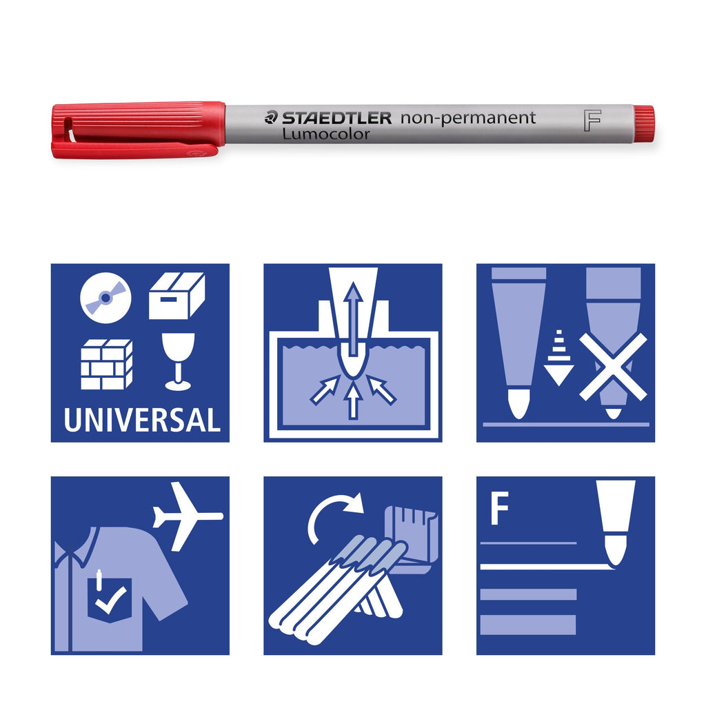 Staedtler Lumocolor Non-Permanent Fine Pen Assorted Wallet 6 316 WP6