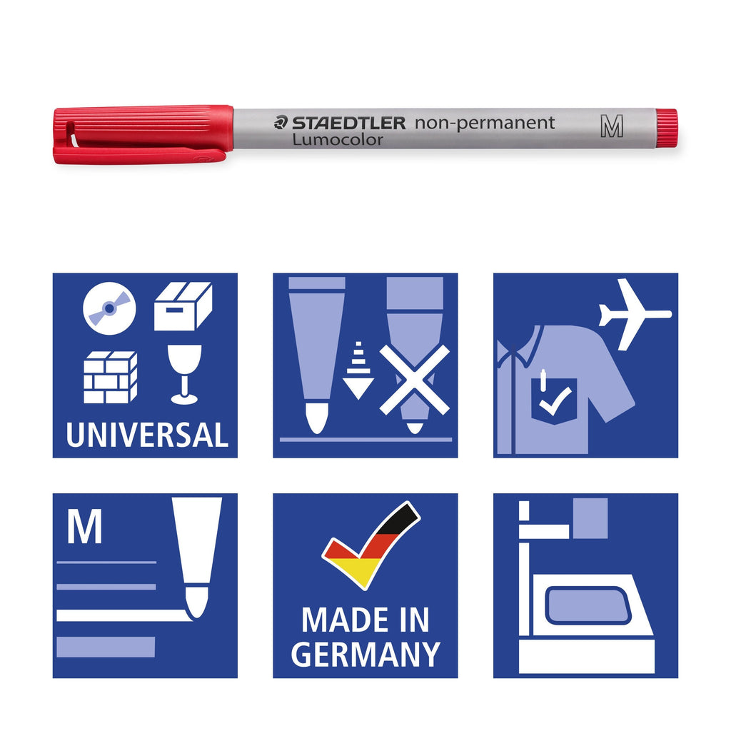 Staedtler Lumocolor Non-Permanent Medium Marker Wallet 4 Assorted 315 WP4