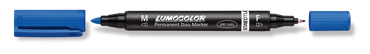 Staedtler Lumocolor Permanent Duo Marker Blue Box 10 348-3
