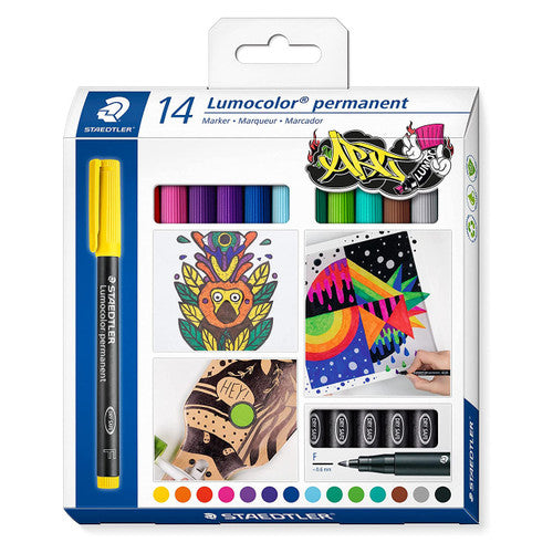 Staedtler Lumocolor Permanent Fine Marker Assorted Pack 14 318 C14