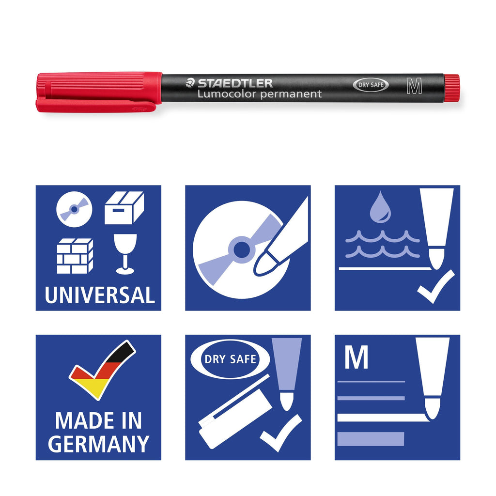 Staedtler Lumocolor Permanent Medium Green Box 10 317-5