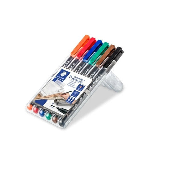 Staedtler Lumocolor Permanent Pen Medium Assorted Wallet 6 317 WP6