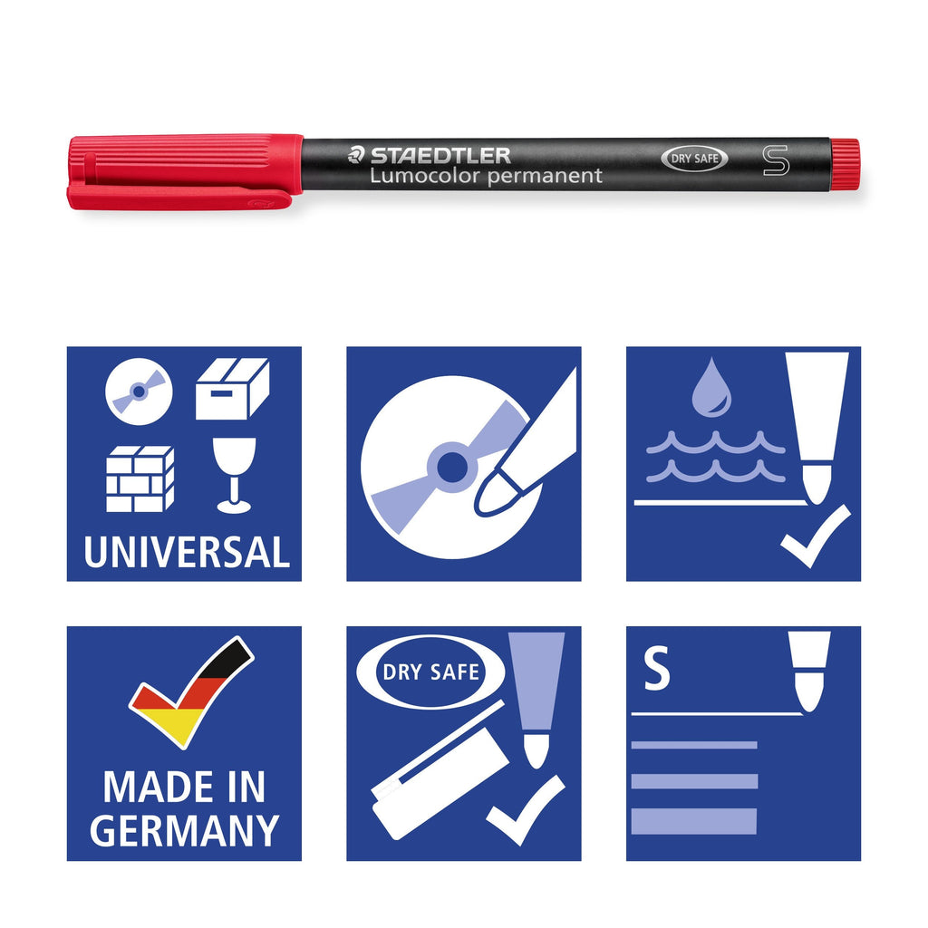 Staedtler Lumocolor Permanent Superfine Green Box 10 313-5