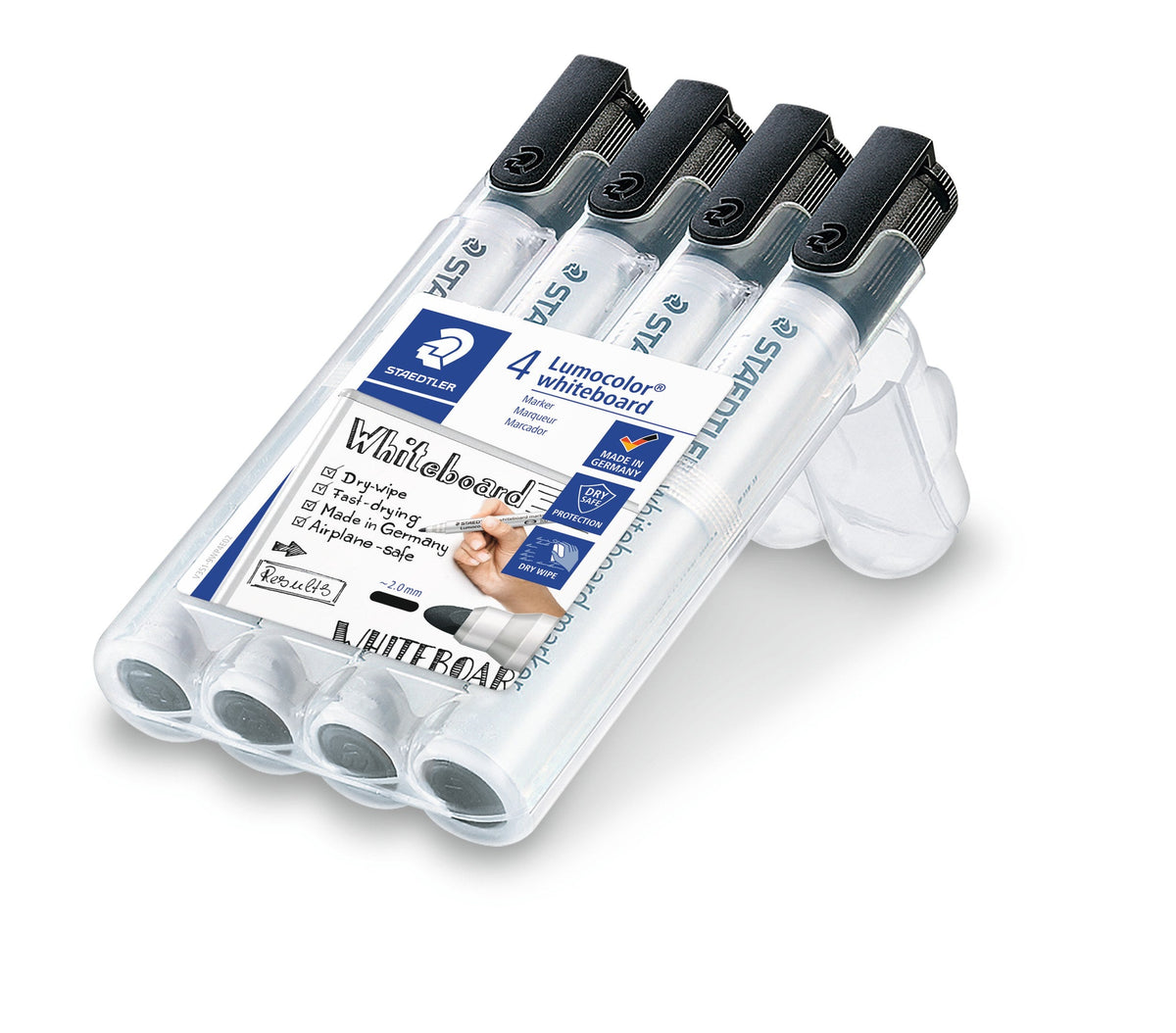 Staedtler Lumocolor Whiteboard Marker Black Wallet 4 351-9 WP4