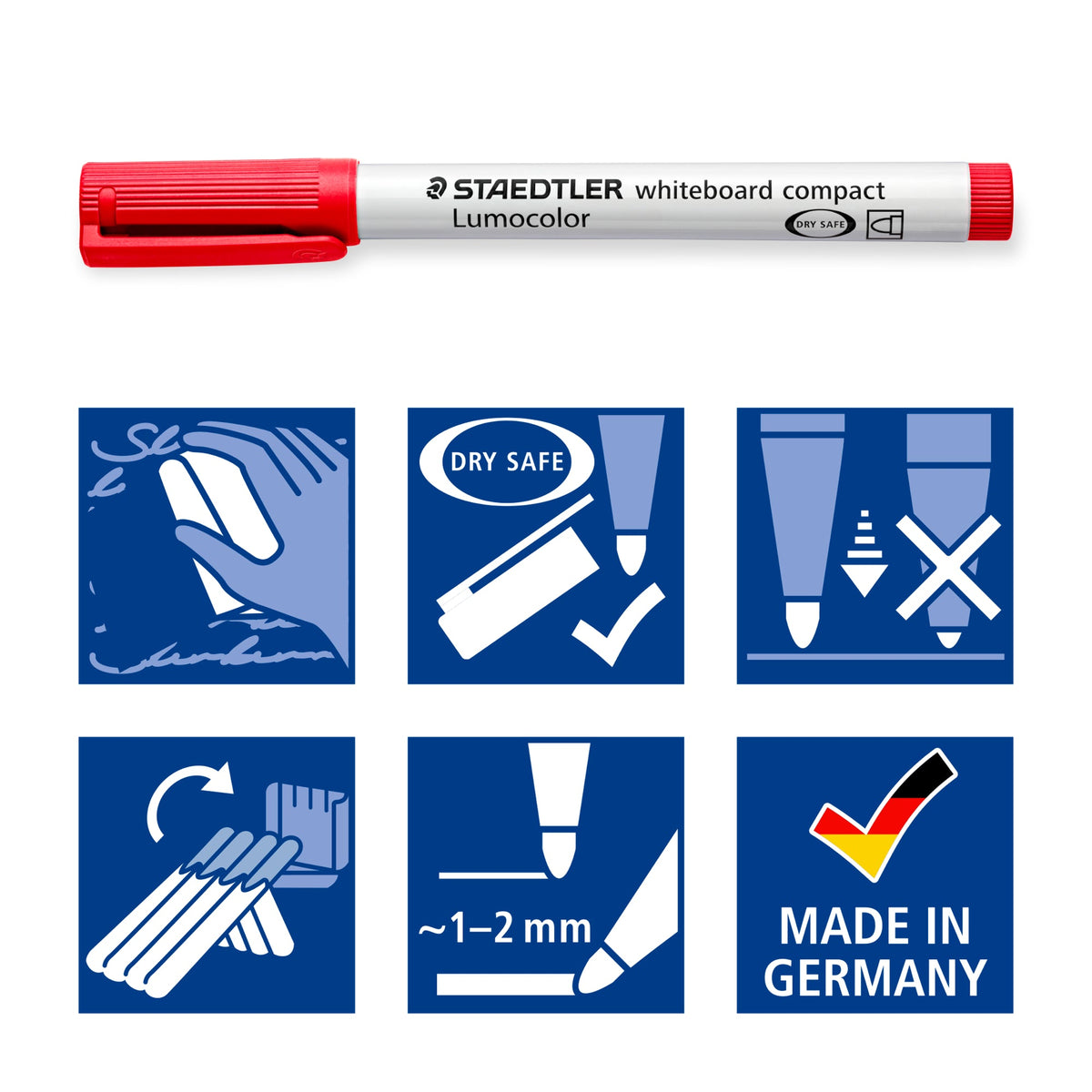 Staedtler Lumocolor Whiteboard Compact Marker Black Wallet 4 341-9 WP4