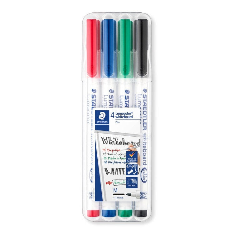 Staedtler Lumocolor Whiteboard Marker Wallet 4 Assorted 301 WP4
