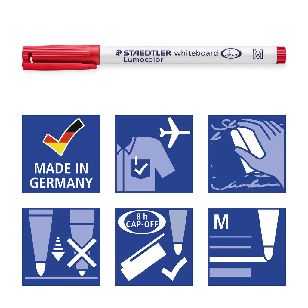 Staedtler Lumocolor Whiteboard Marker Wallet 4 Assorted 301 WP4