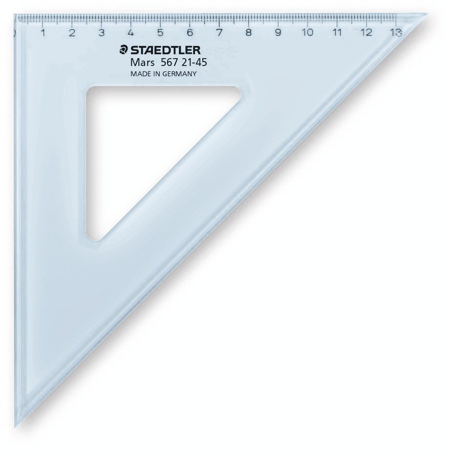 Staedtler Mars Set Square 21cm 45/45 Degree Pack 10 567 21-45