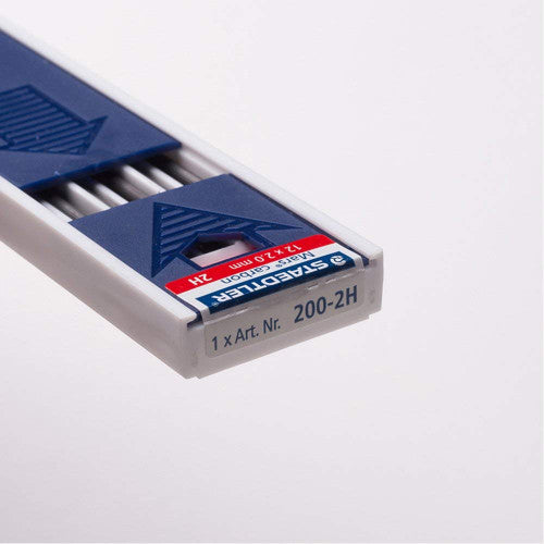 Staedtler Mars 2mm Carbon Leadholder Leads 2H Tray 12 200-2H