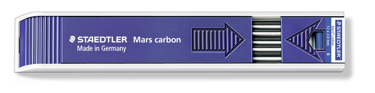 Staedtler Mars 2mm Carbon Leads B Tray 12 200-B