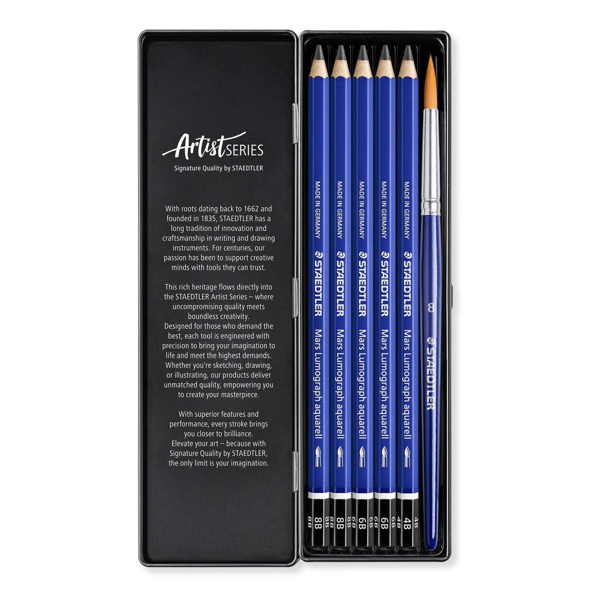 Staedtler Mars Lumograph Aquarell Watercolour Pencil Tin 6 100A G6