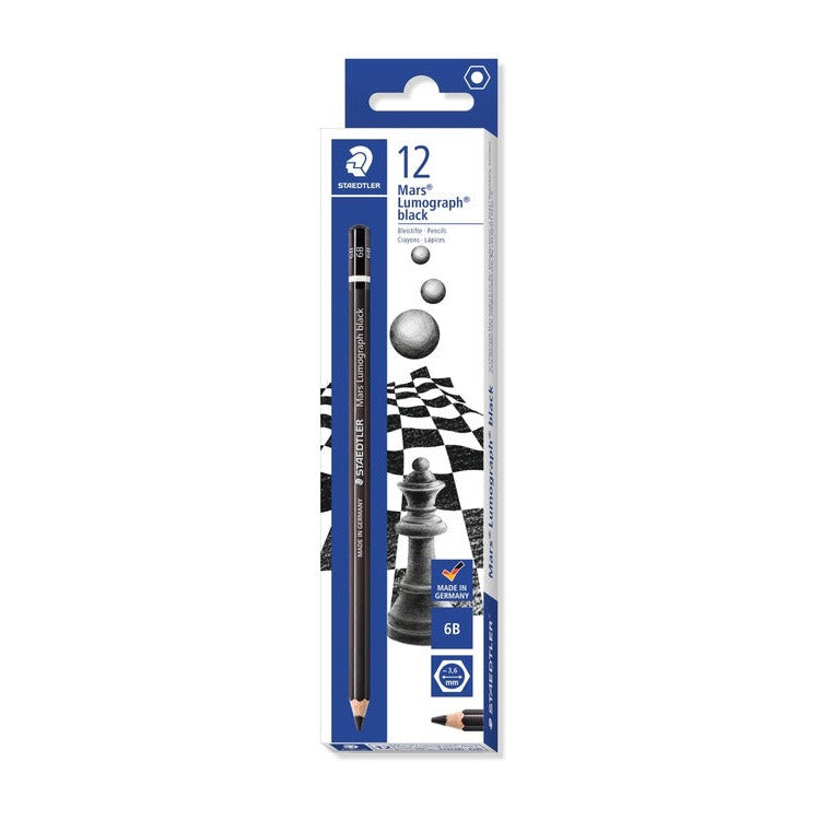 Staedtler Mars Lumograph Black Pencils 6B Box 12 100B-6B