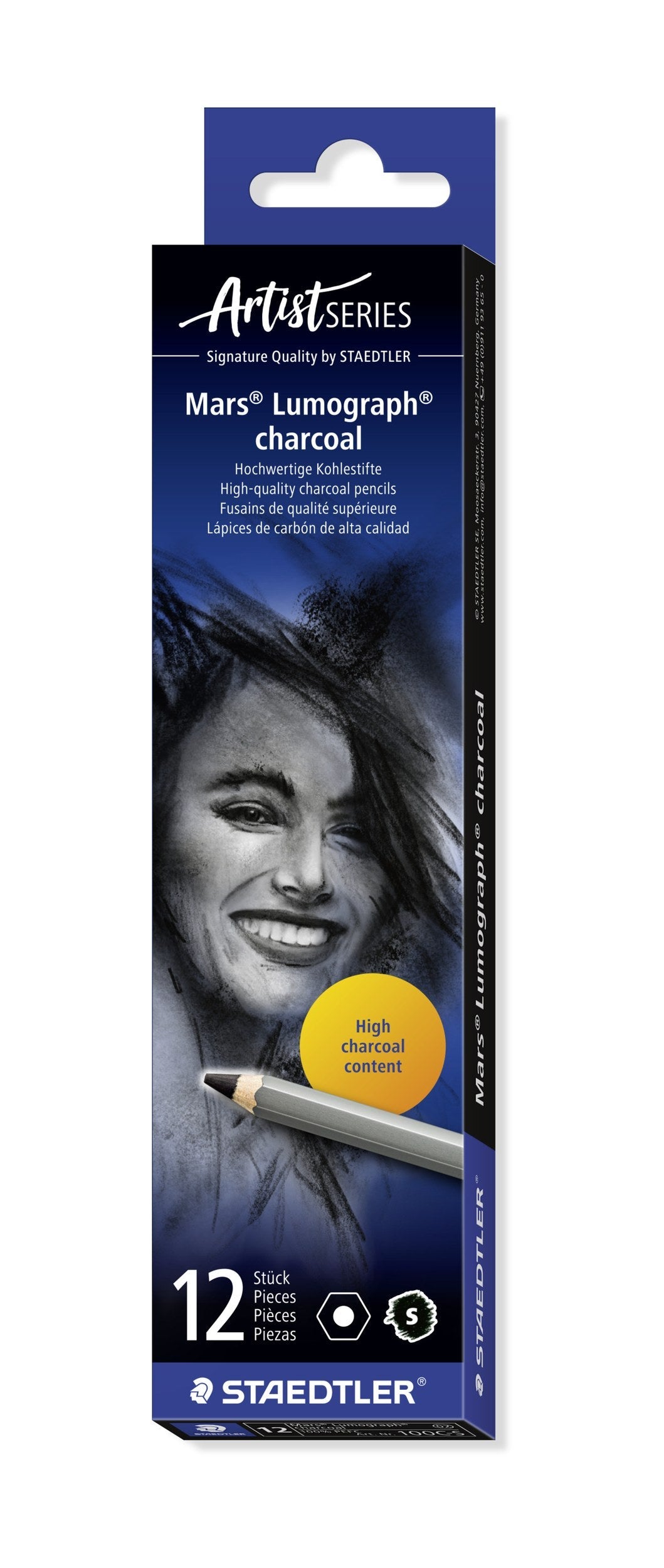 Staedtler Mars Lumograph Charcoal Pencil S Box 12 100C-S