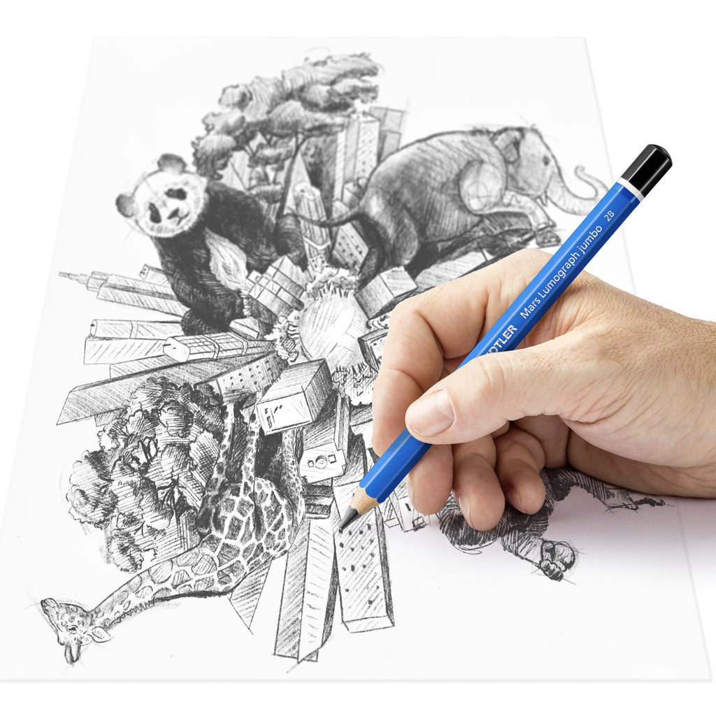 Staedtler Mars Lumograph Jumbo 6B Drawing Pencil Box 6 100J-6B